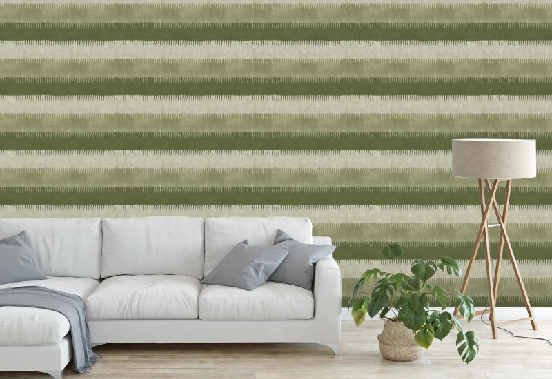 Cabana Stripe Olijven behang