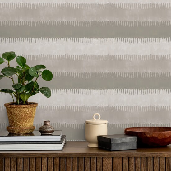 Cabana Stripe Tans Wallpaper