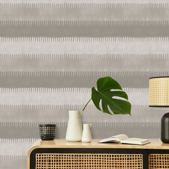 Cabana Stripe Carta da parati Tans