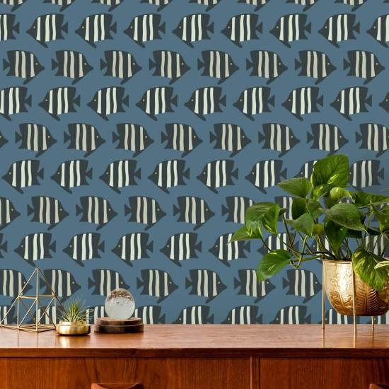 Coastal Fish Blue Wallpaper