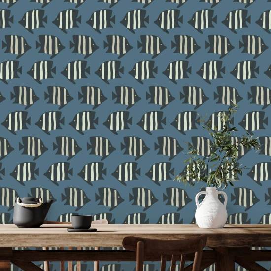 Coastal Fish Blue Wallpaper