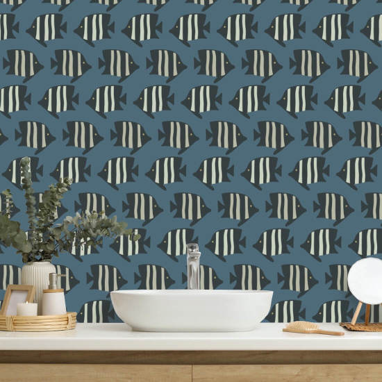Coastal Fish Blue Wallpaper