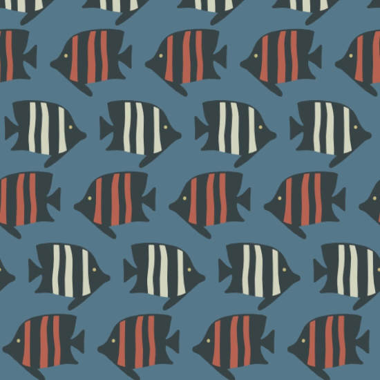 Fische an der Küste Krabbenrote Tapete