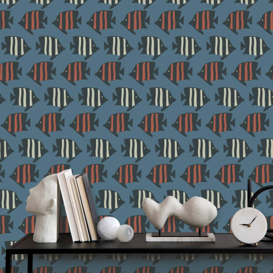 Coastal Fish Crab Red Wallpaper