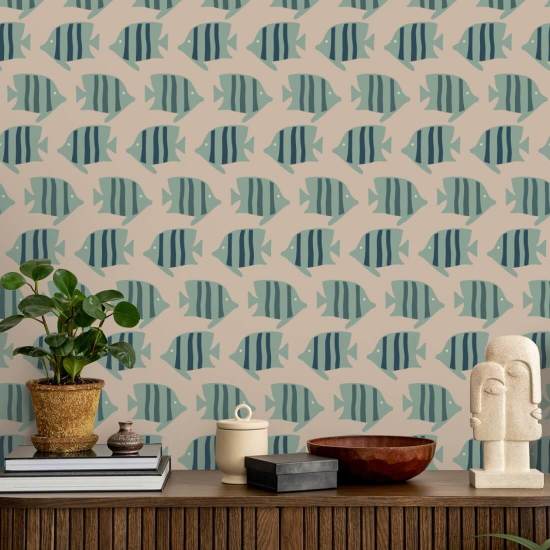 Poissons côtiers Papier peint Pink Sand