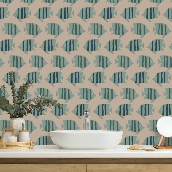 Rannikkokalat Vaaleanpunainen hiekkatapetti