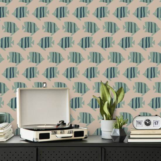 Peces costeros Fondo de pantalla de arena rosa