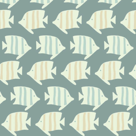 Coastal Fish Tropical Green Wallpaper