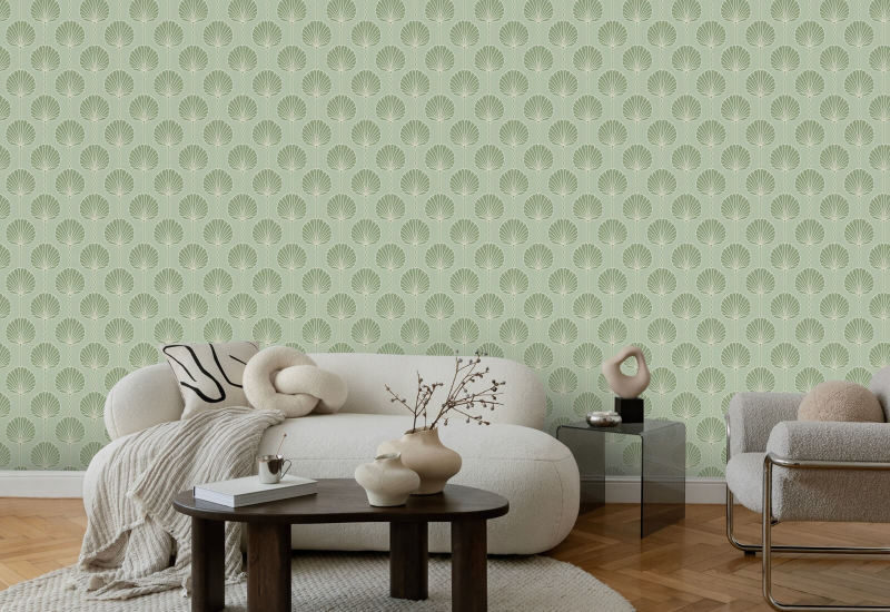 Deco Lily Green Wallpaper
