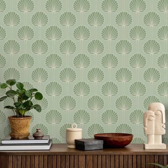 Deco Lily Papier peint vert