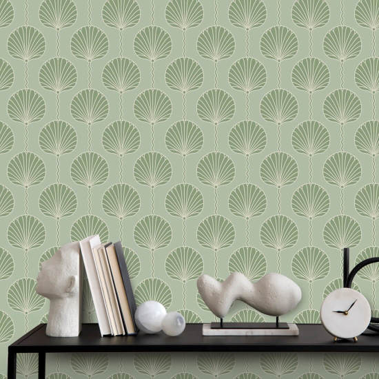 Deco Lily Green Wallpaper