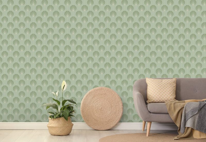 Deco-lelie Groen behang