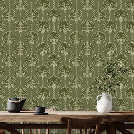 Deco Lily Papier peint Olive