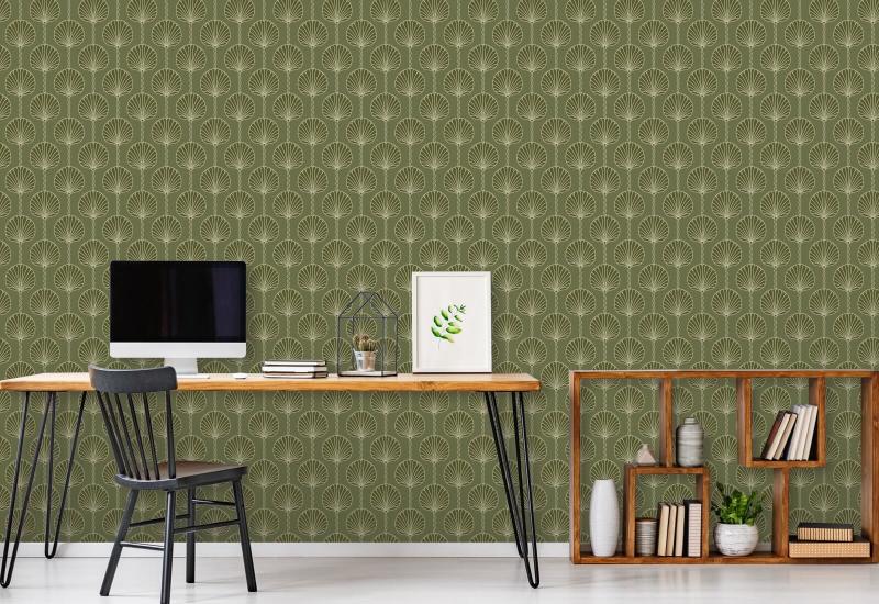 Deco-lelie Olijfbehang