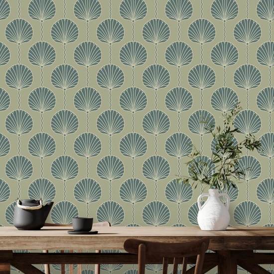 Deco-lelie Lichtbruin behang