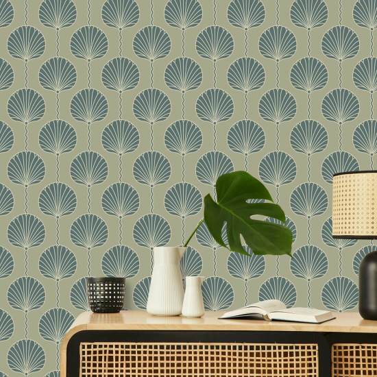 Lírio Deco Papel de parede Tan Brown