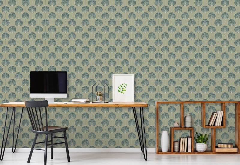 Deco Lily Tan Brown Wallpaper