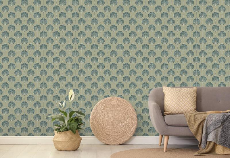 Deco Lily Tan Brown Wallpaper