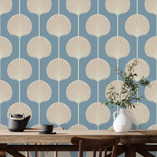 Deco Lily Stor Coastal Blue Bakgrund