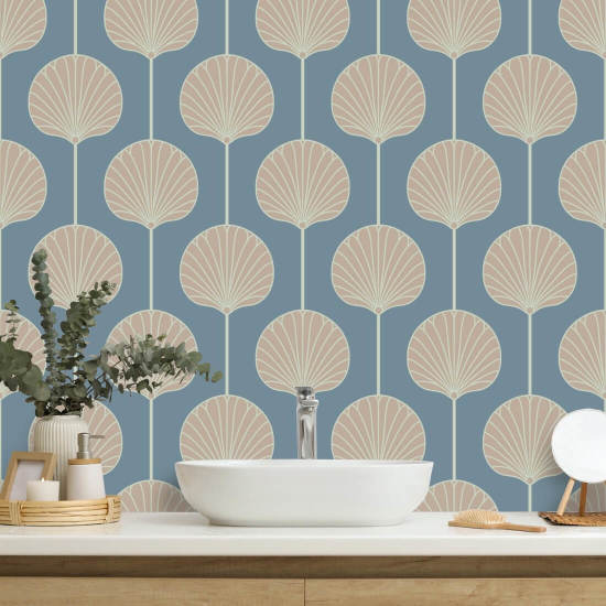 Deco Lily Stor Coastal Blue Bakgrund