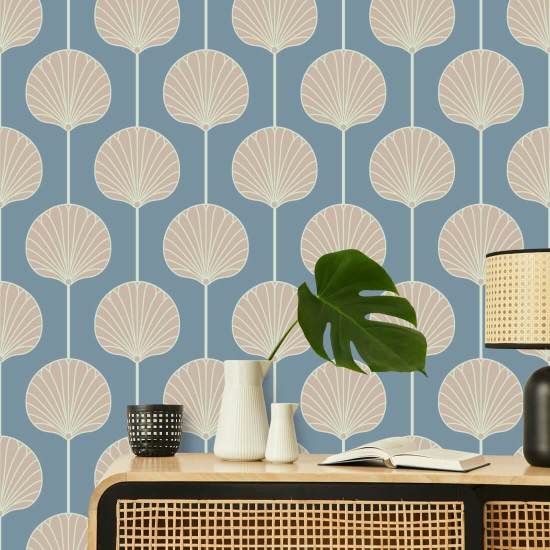 Deco Lily Stor Coastal Blue Bakgrund