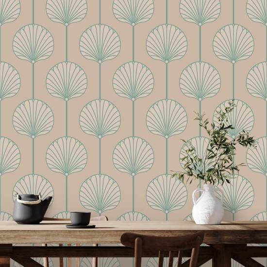 Deco Lily Large Papel de parede de areia rosa