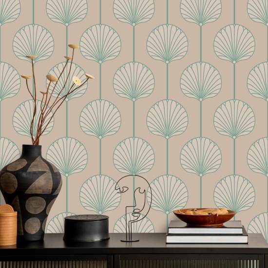 Deco Lily Large Papel de parede de areia rosa