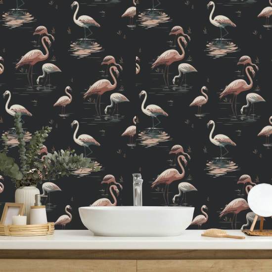 Flamingo Black Sand Wallpaper