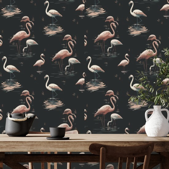 Flamingo Black Sand Wallpaper