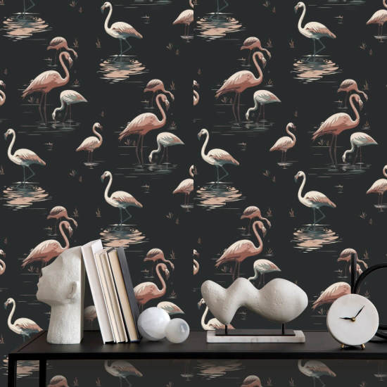 Flamingo Black Sand Wallpaper