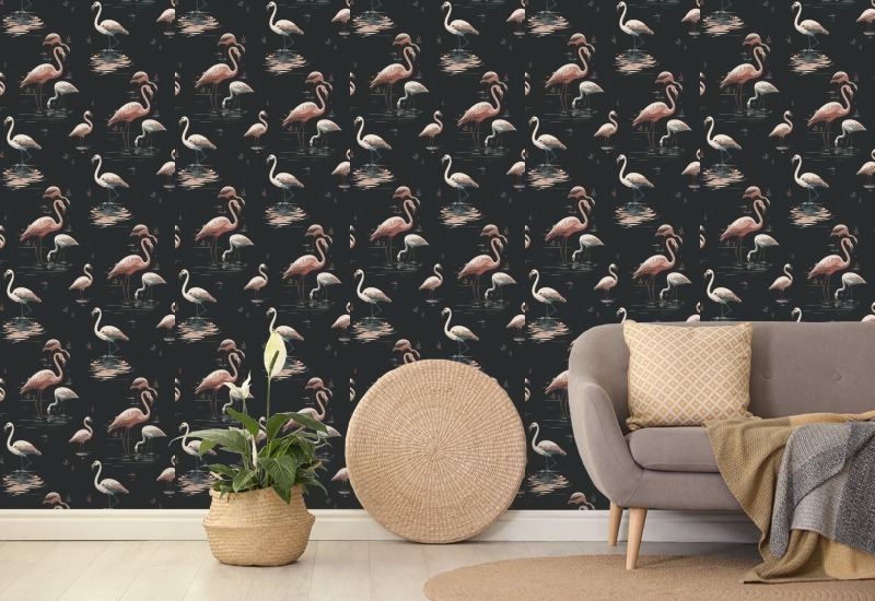 Flamingo Black Sand Wallpaper