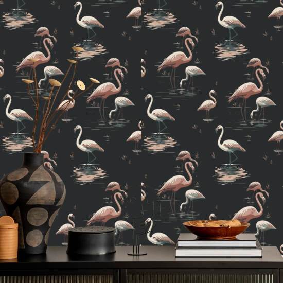 Flamingo Black Sand Baggrund