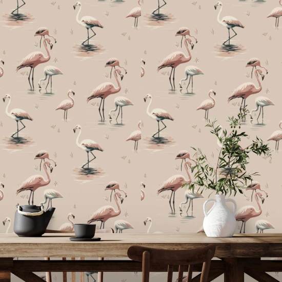 Flamingo Rosafarbene Tapete