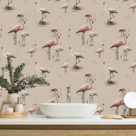 Flamingo Papel de parede rosa