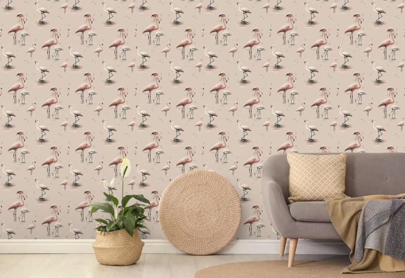 Flamingo Papel de parede rosa