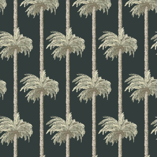 Retro Tiki palmer Svart Bakgrunn