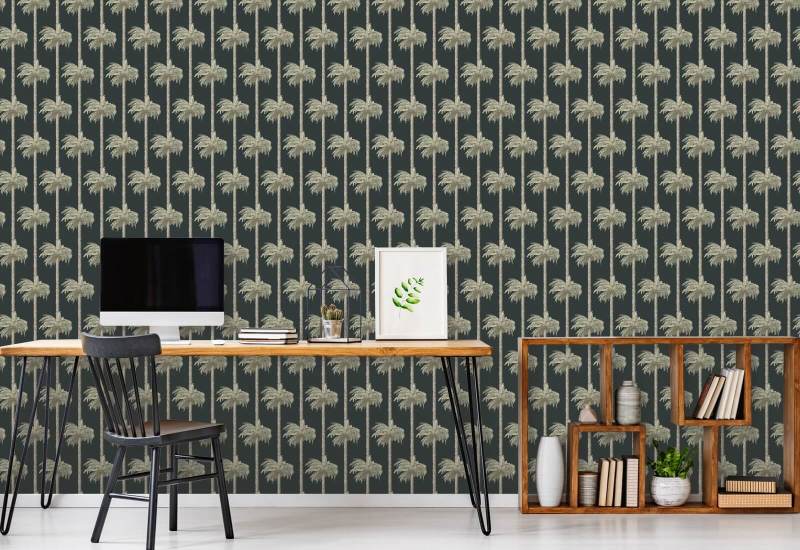 Retro Tiki palmer Svart Bakgrund