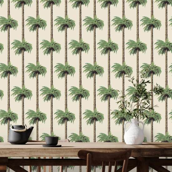 Retro Tiki Palmut Pellava taustakuva