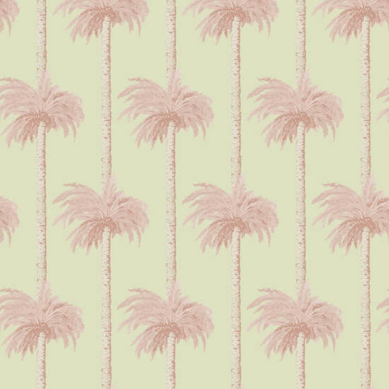 Palmiers Tiki rétro Papier peint rose