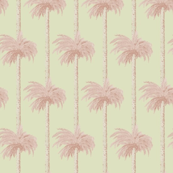 Retro Tiki Palm Trees Pink Wallpaper