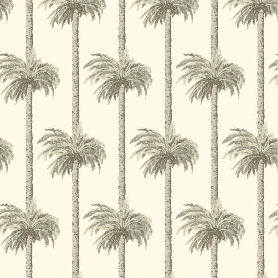 Palme Tiki retrò Carta da parati beige sbiancata dal sole