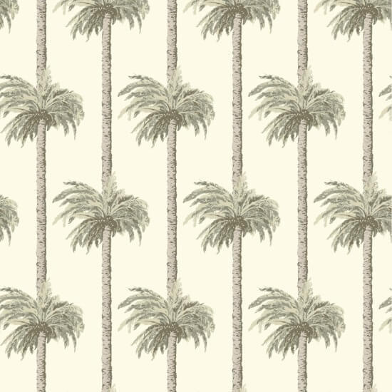 Retro Tiki Palm Trees Sunbleached Beige Wallpaper
