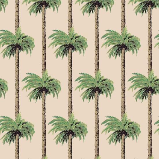 Retro Tiki Palm Trees Tan Wallpaper