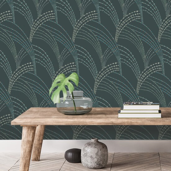 Sea Grass Black Moss Wallpaper