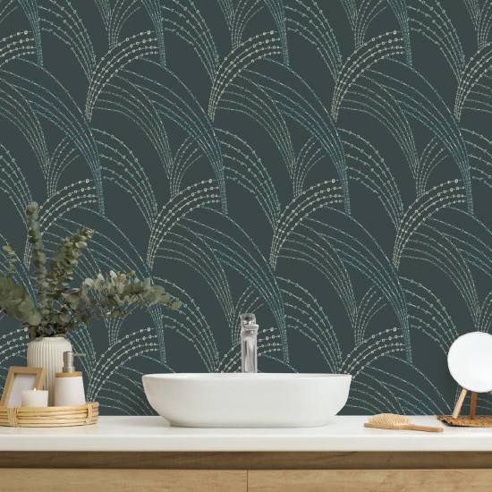 Sea Grass Black Moss Wallpaper