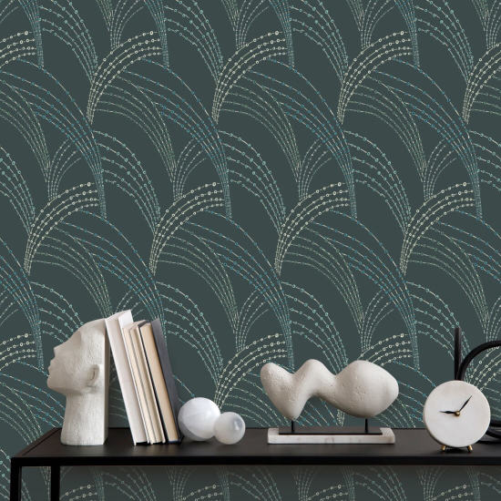 Herbe de mer Papier peint Black Moss