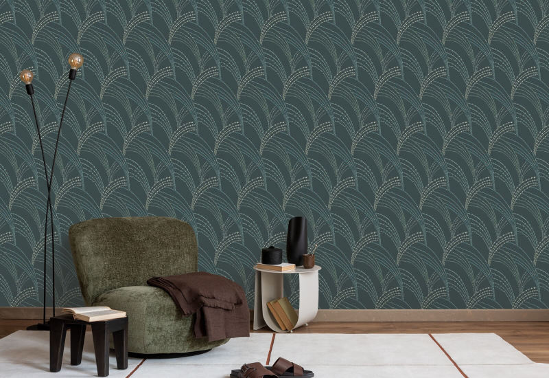 Sea Grass Black Moss Wallpaper