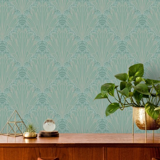Splash Caribisch groen behang