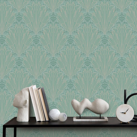 Spruzzare Carta da parati verde caraibica