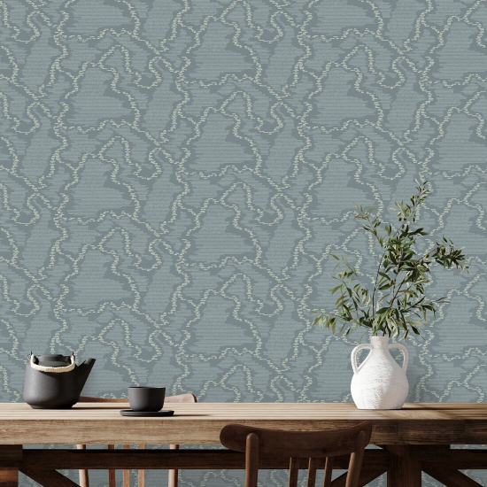 Elektrische rimpeling Blue Haze behang